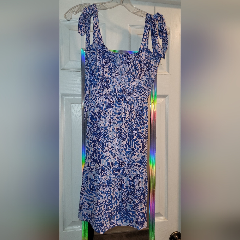 Lilly Pulitzer Kailua Smocked Dress, Calla Lilly Pink High Tides Good Vibes